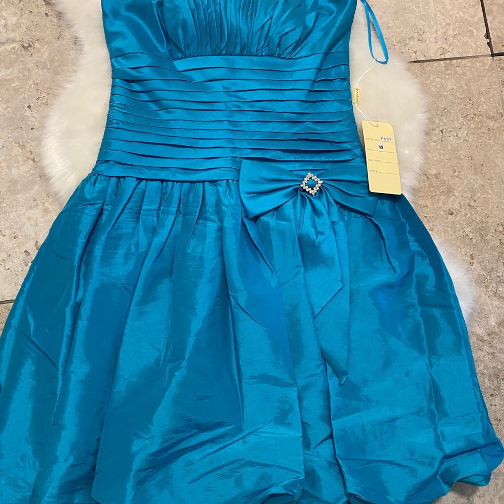 Dress, Spaghetti Strap, Turquoise, Medium, Aspeed Design